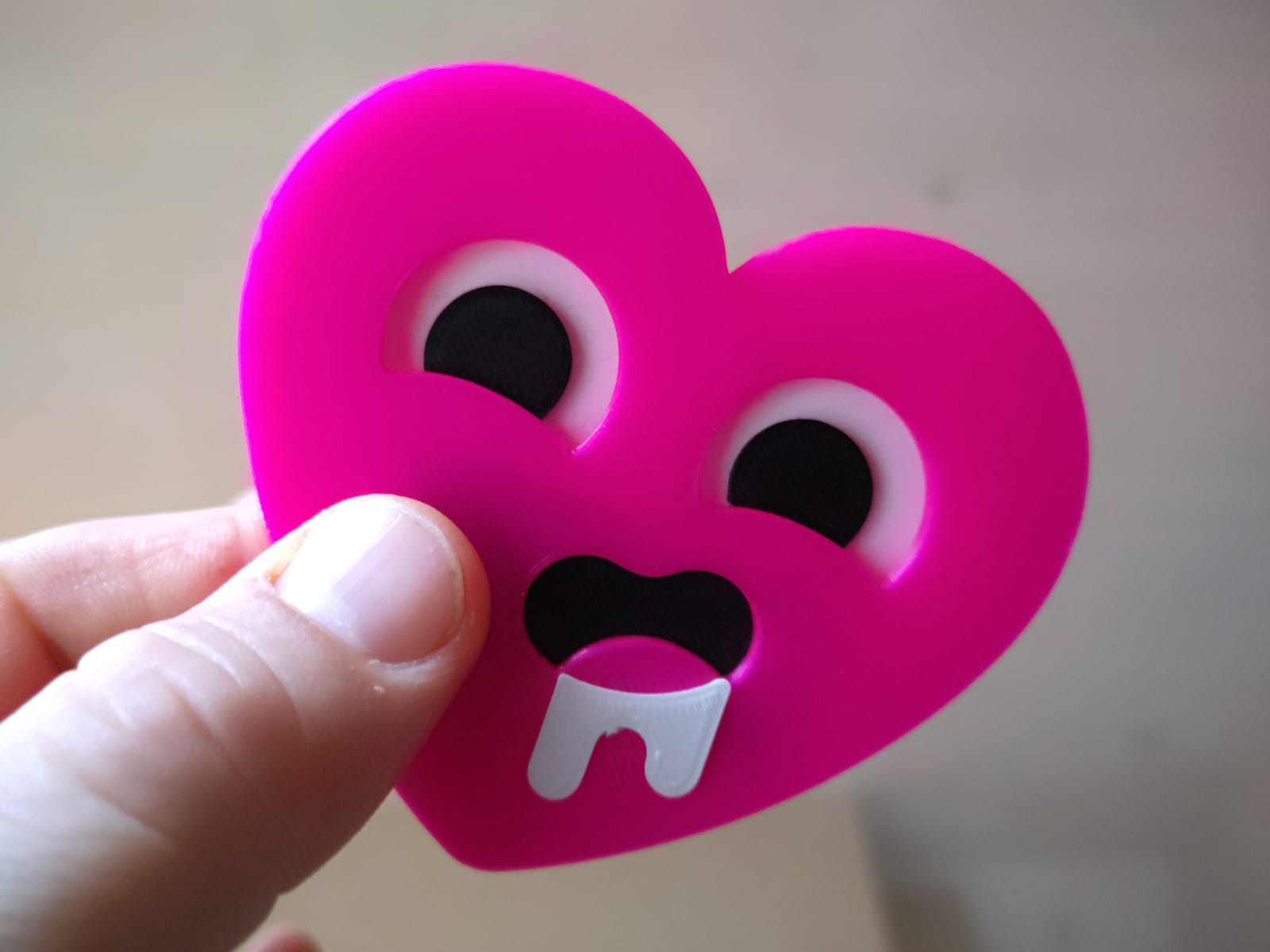The "horny heart" emoji valentine badge