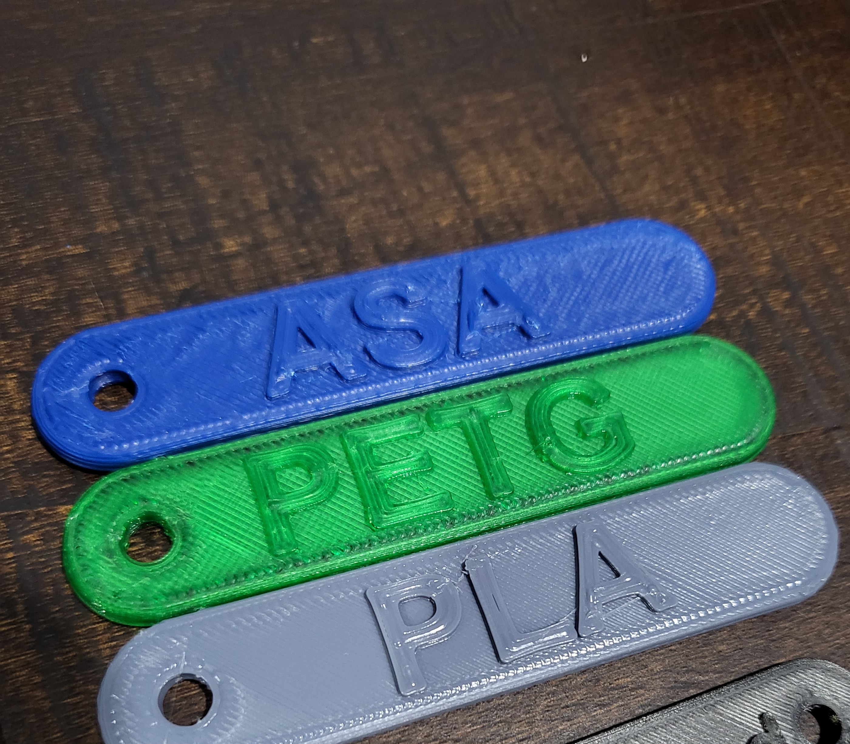 Filament Test Keychains
