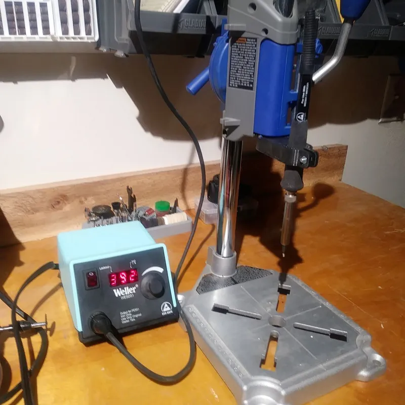 Dremel Drill Press Soldering Iron Adapter with Hex Nuts by Justin