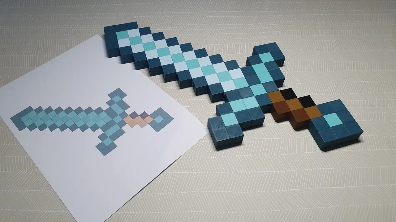 minecraft pixel art diamond sword