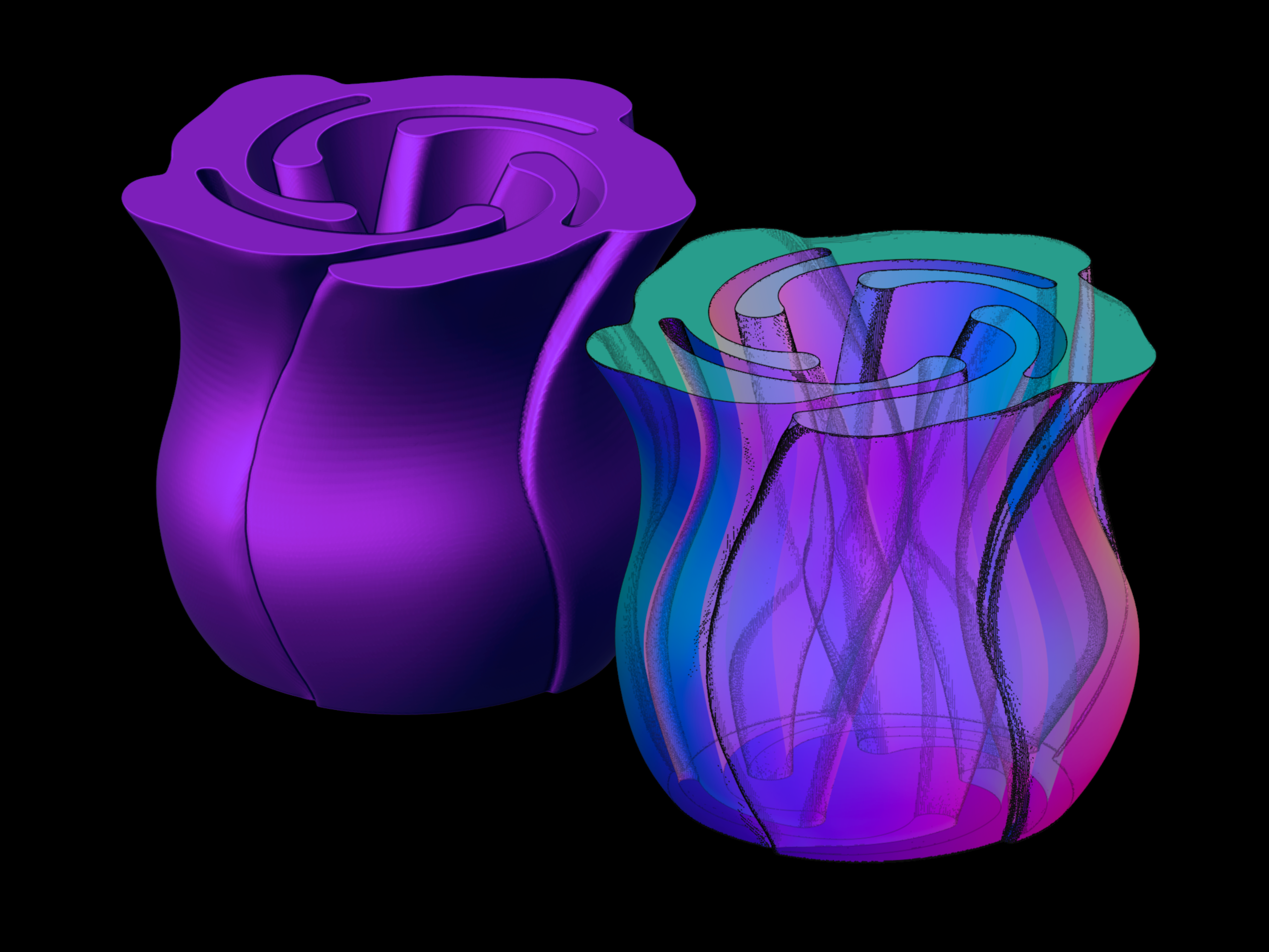 Spiral Vase Rose by lytta | Download free STL model | Printables.com
