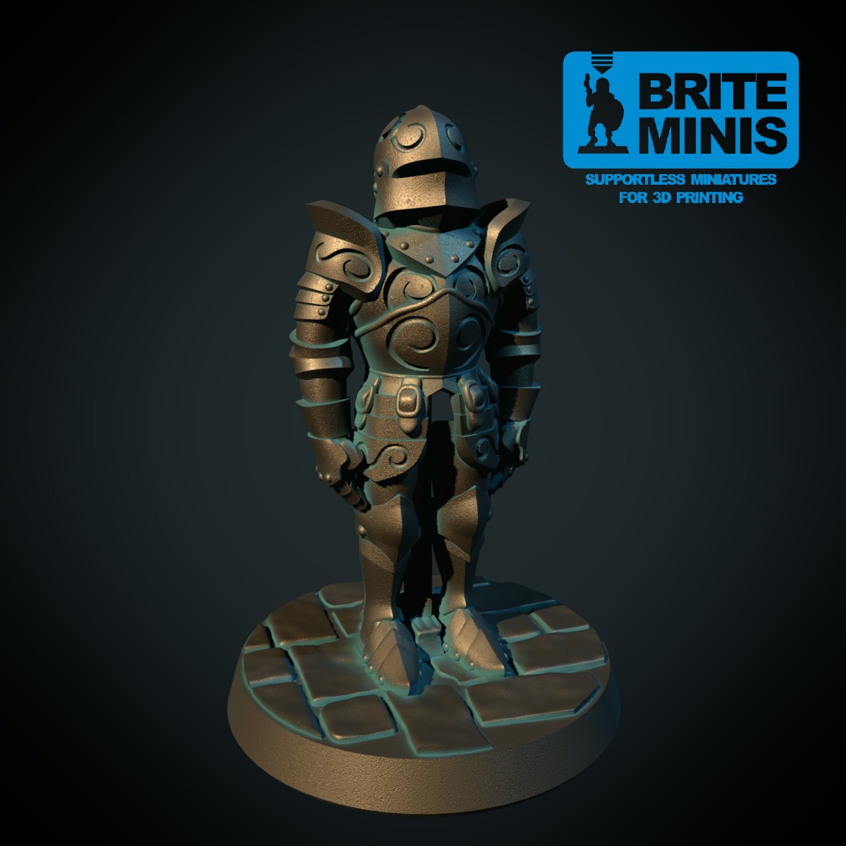 Suit of armor 28mm (supportless, FDM-friendly)
