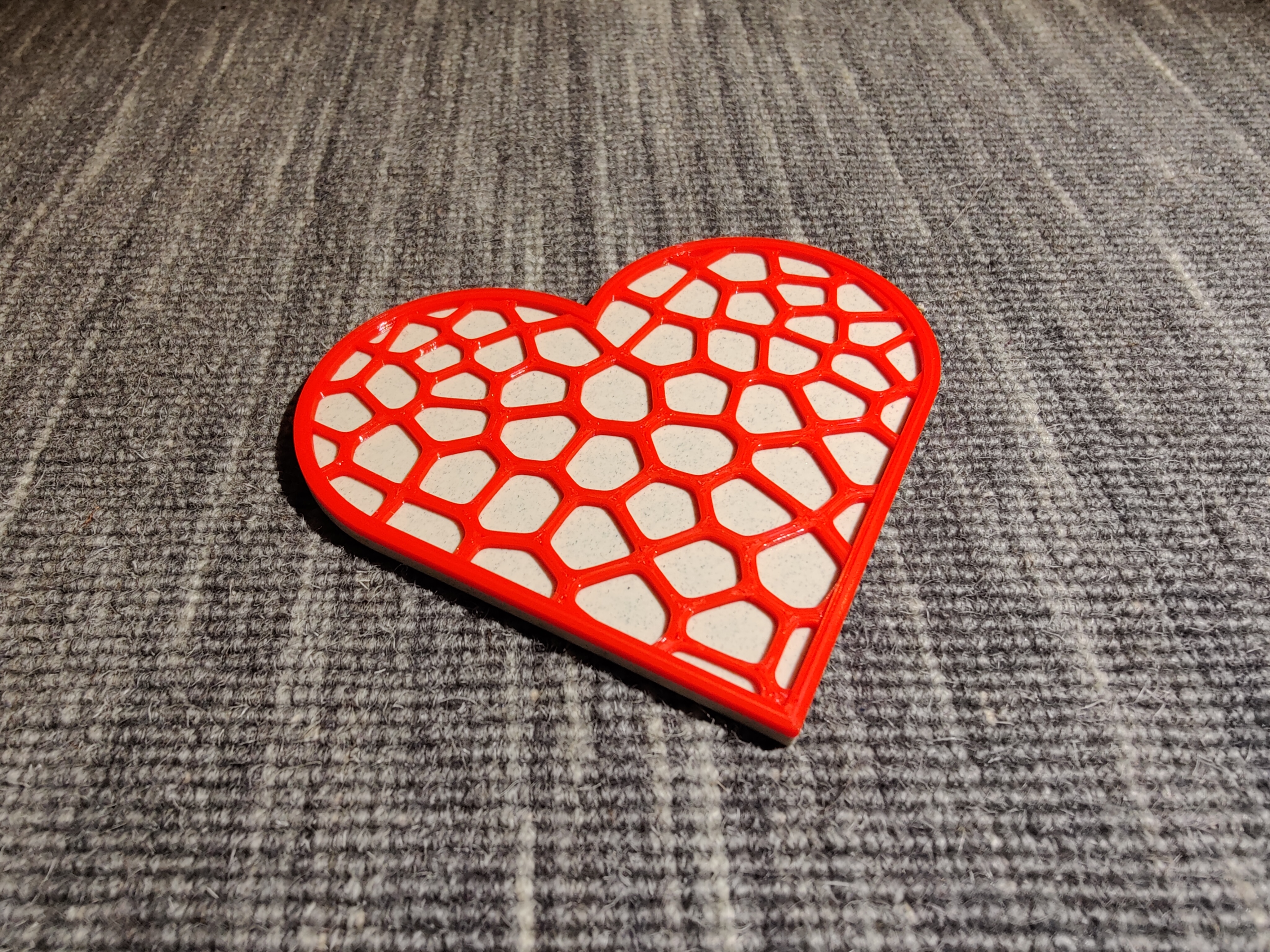 Voronoi Heart Coaster