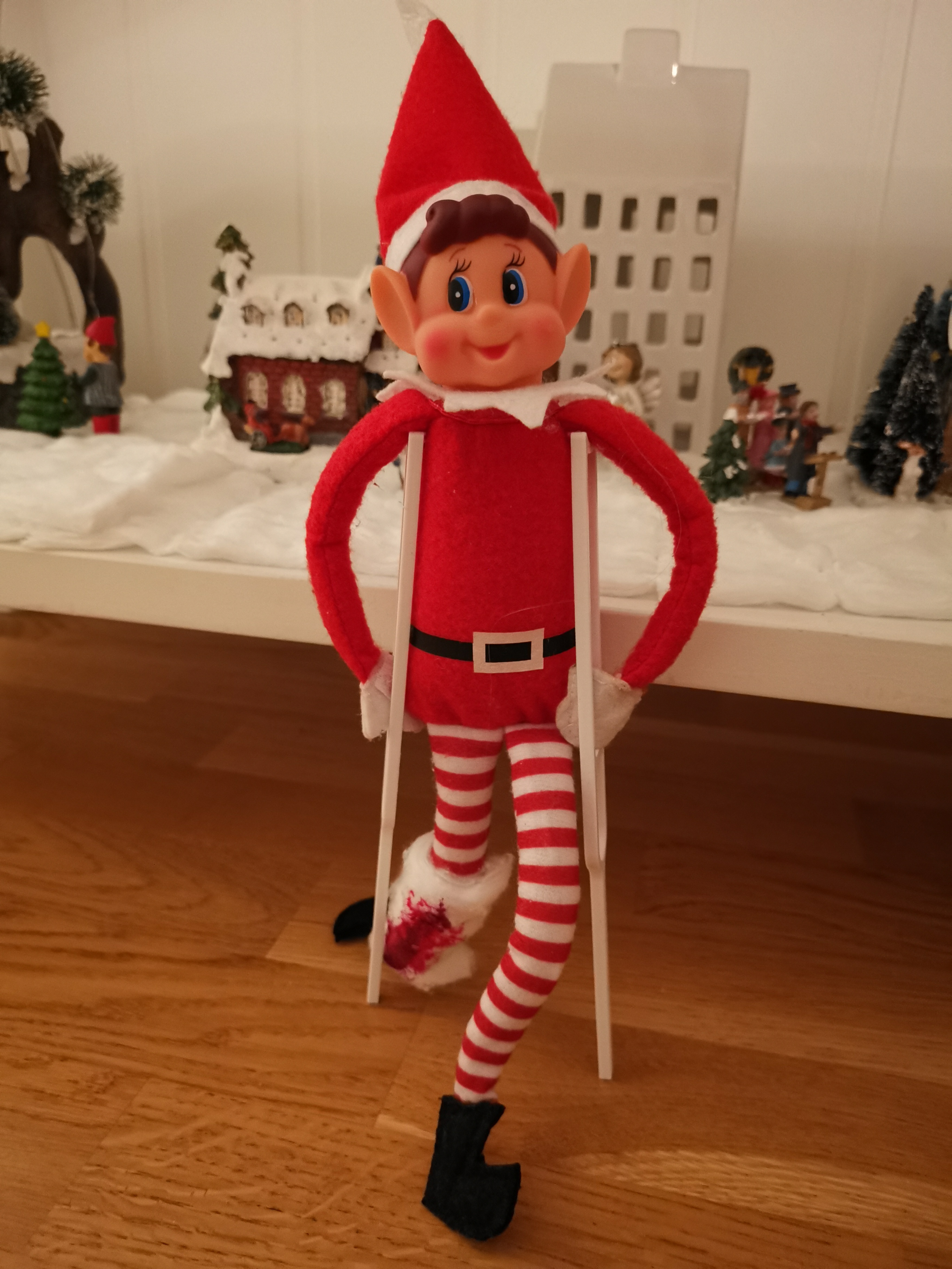 Elf on the shelf crutches