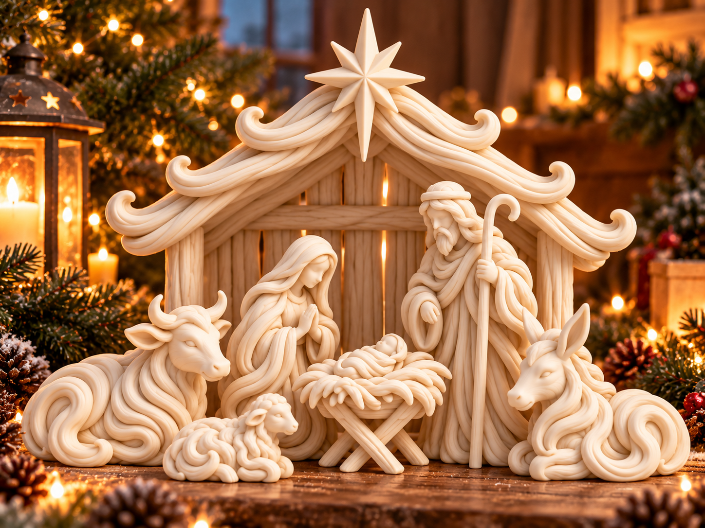 Strata Nativity Scene | Christmas print in place — STL Grátis | 3DFinder