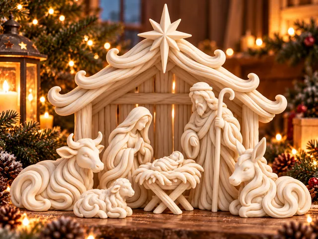 Strata Nativity Scene | Christmas print in place