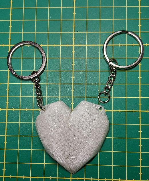 Heart for two keychain or pendant SET