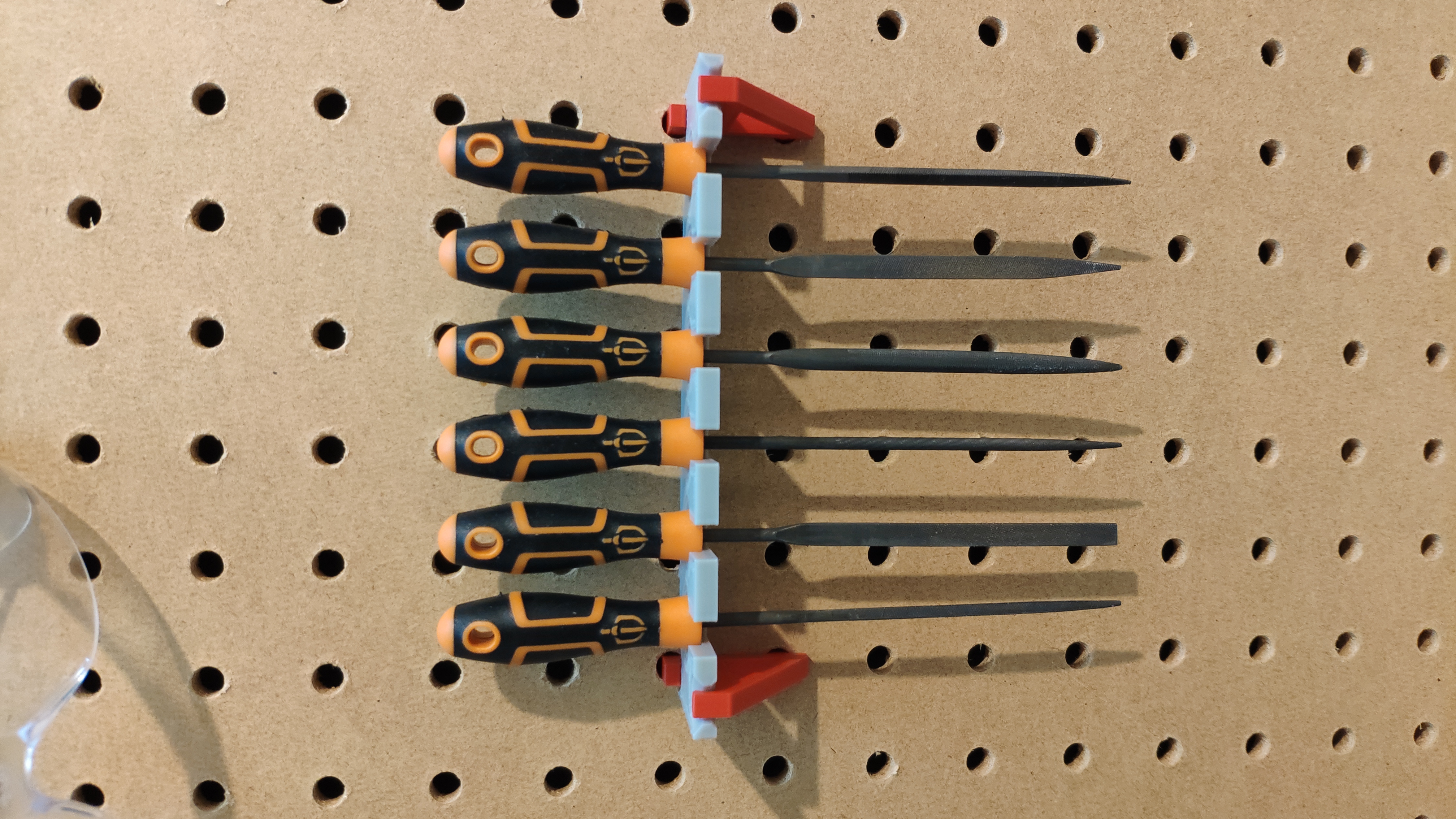 Pegboard needle file or screwdriver holder x6