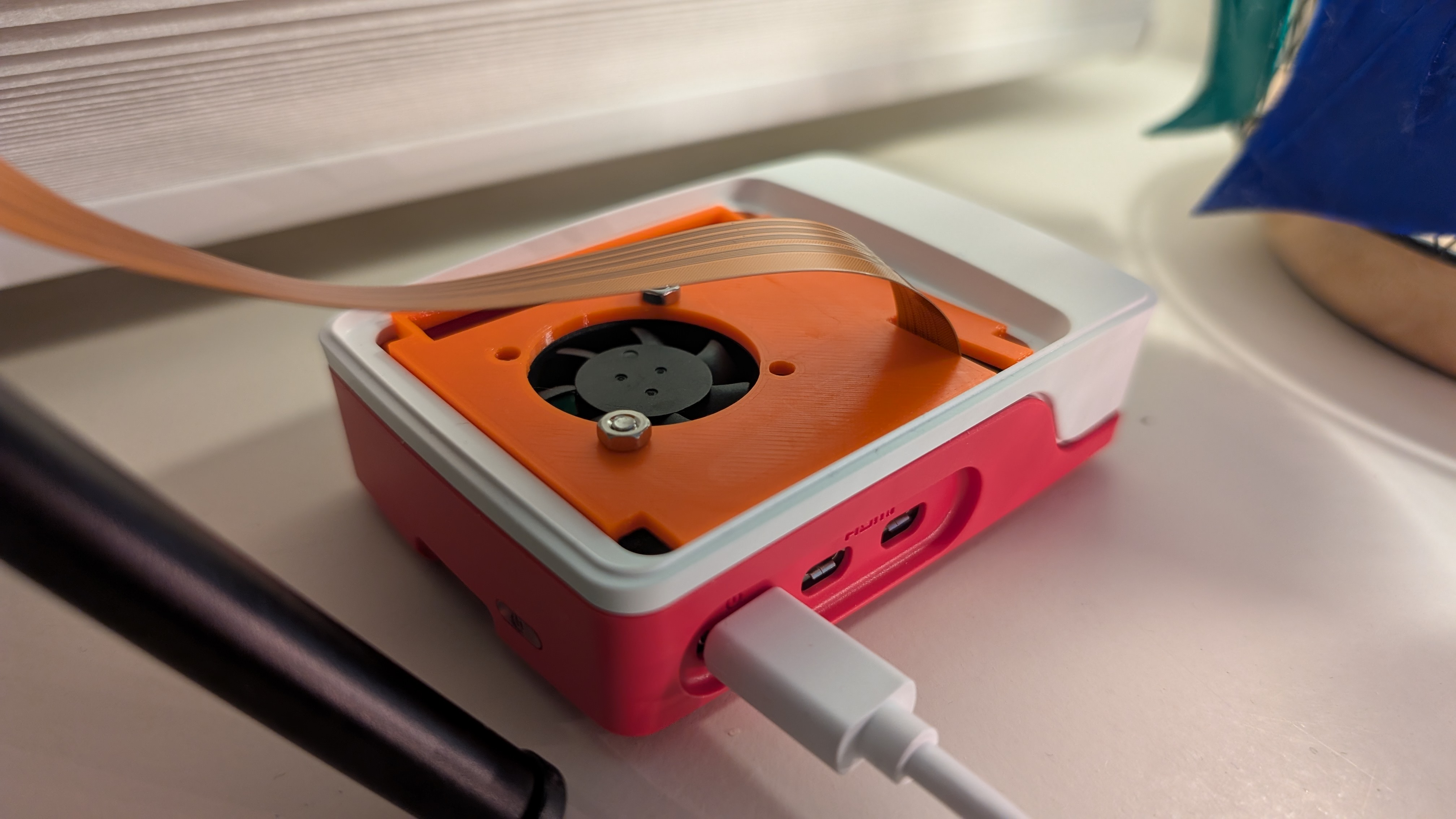 Raspberry Pi 5 official case inlay with camera ribbon cut-out