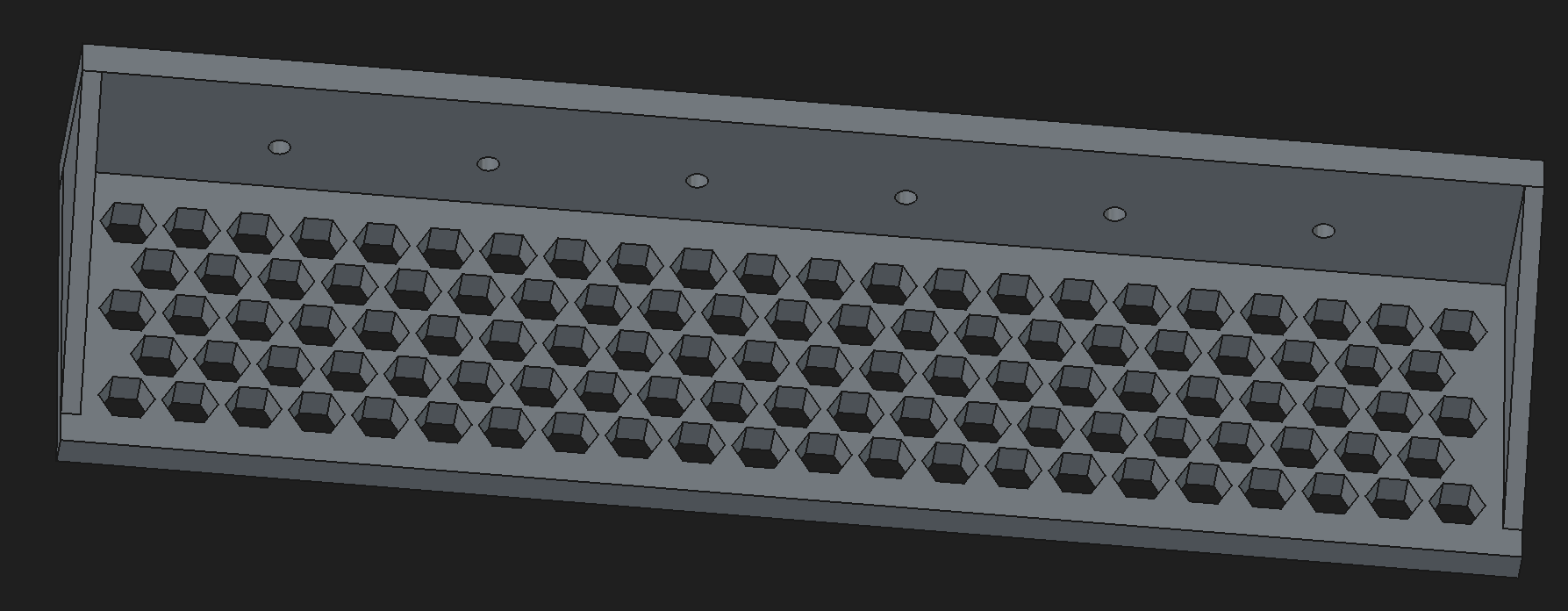Fully parametric honeycomb shelf (Freecad)