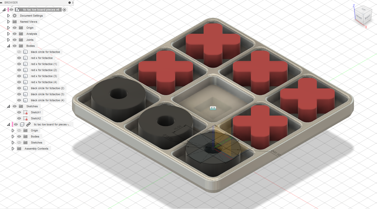 Tic-Tac-Toe Pieces and Board for travel.