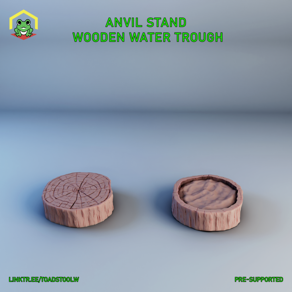 anvil stand - wooden water trough