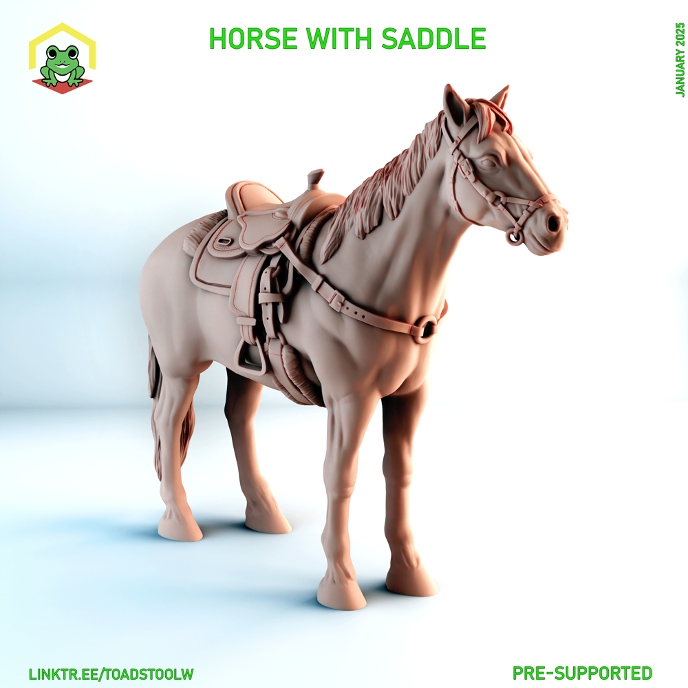 Horse with saddle