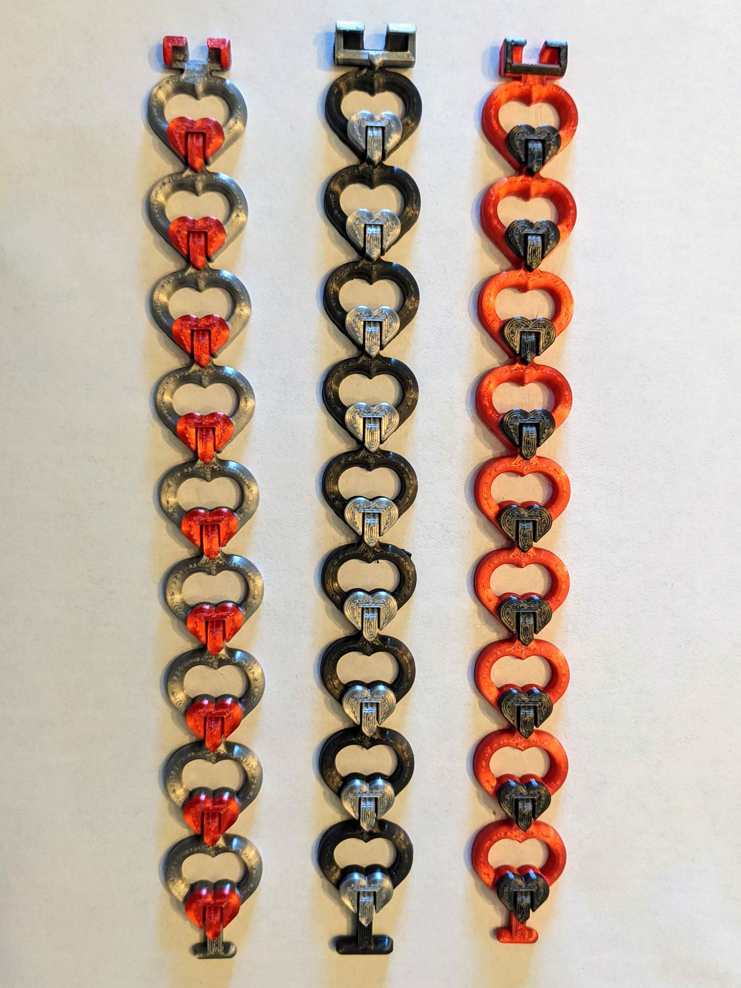 Hinged Heart Print-in-Place Link Bracelet
