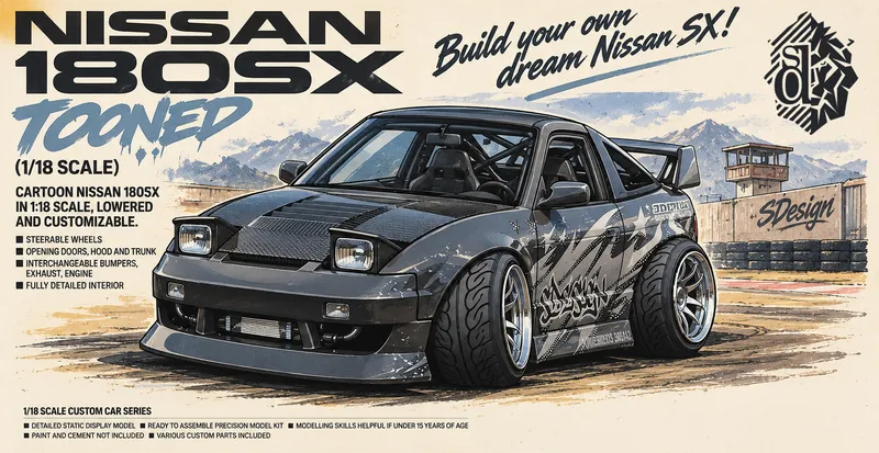 Nissan 180sx Tooned (1/18 Scale) by Michael Doe | Download free
