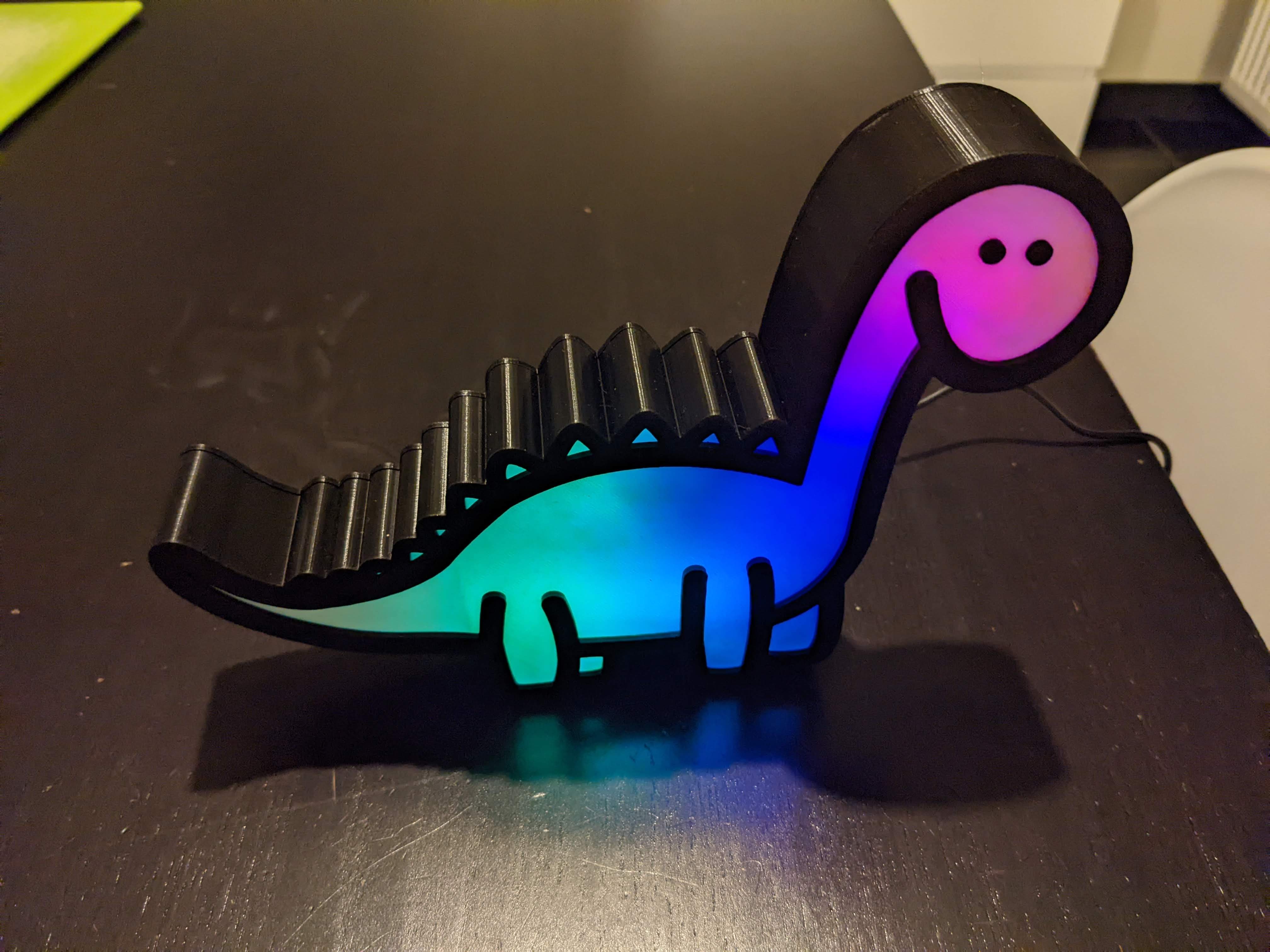 Dino Night Light (with DC jack and Wemos/Lolin D1 Mini mount)