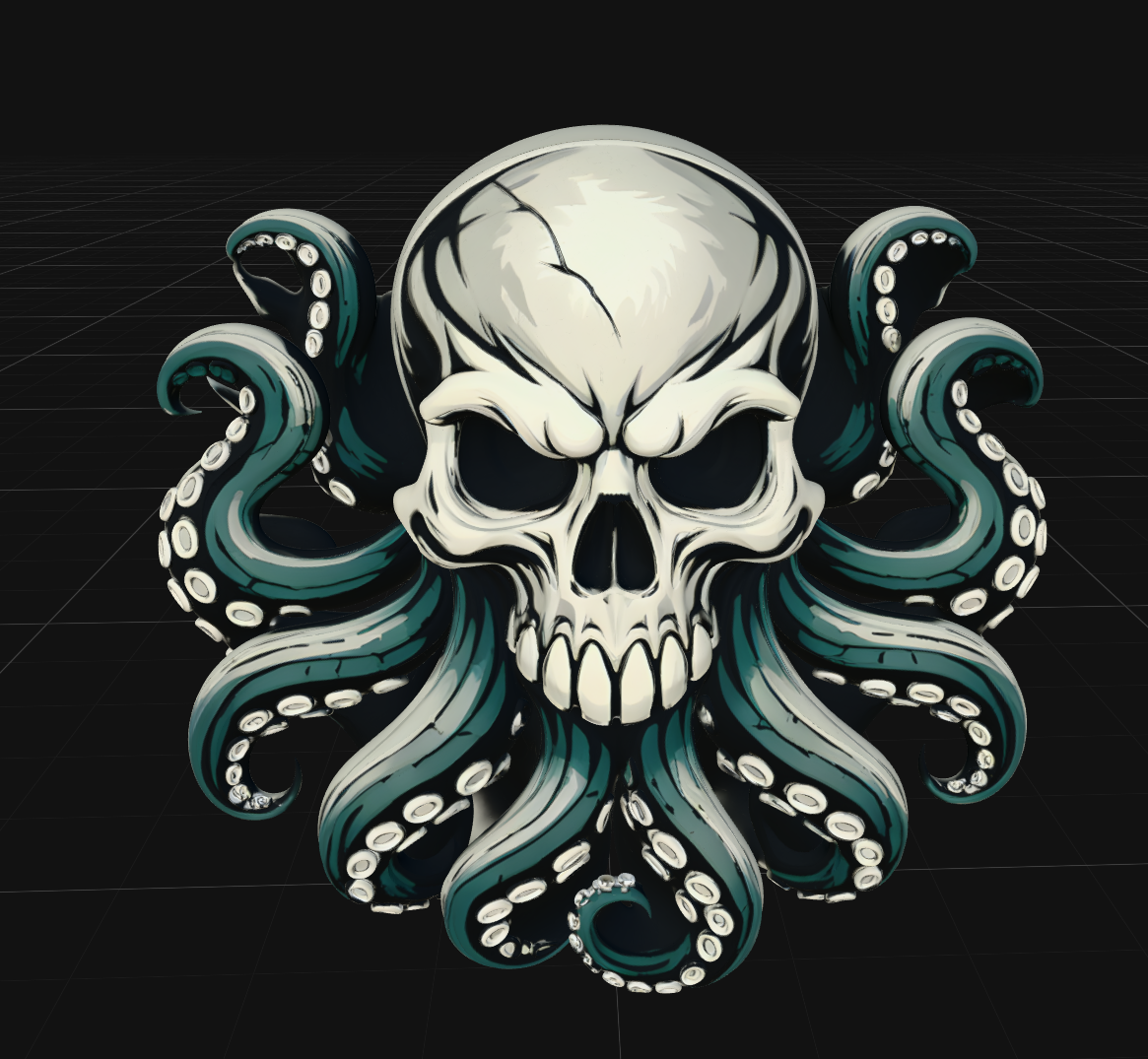 Skeleton key chain with tentacles