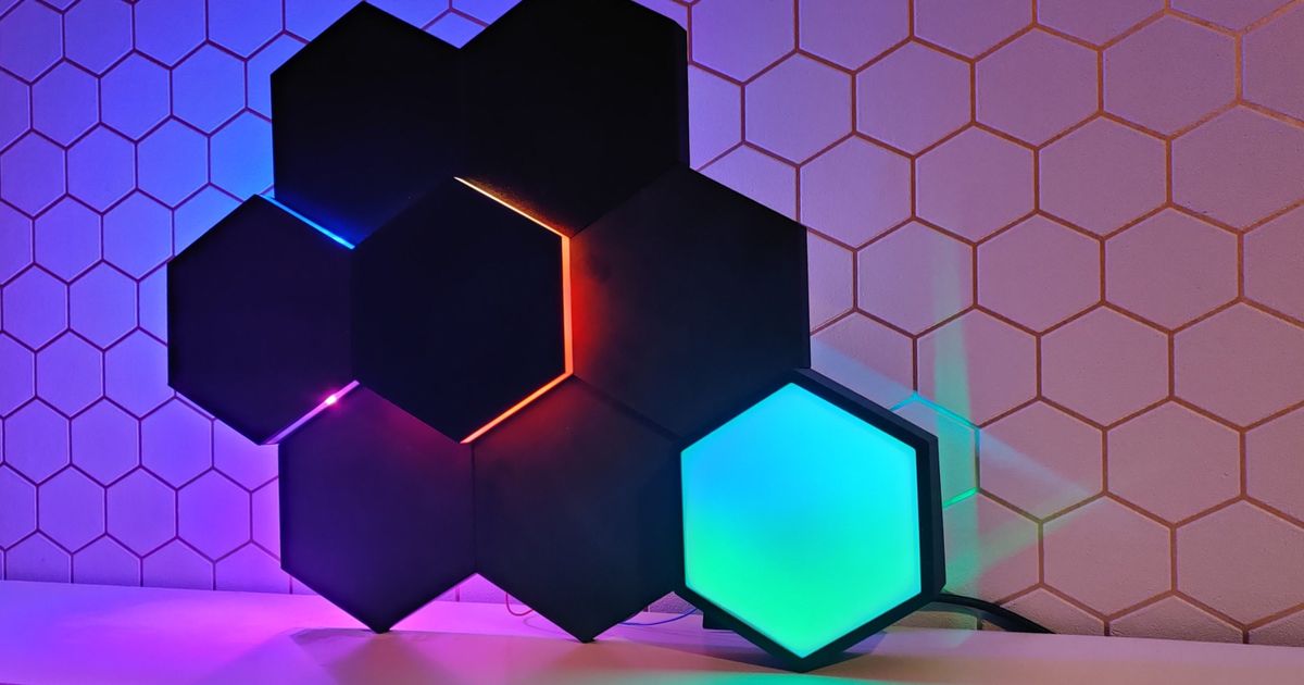 Hexawall wall Hexagon lights | von 3DMonkeyNL with Kostenloses - herunterladen led STL-Modell