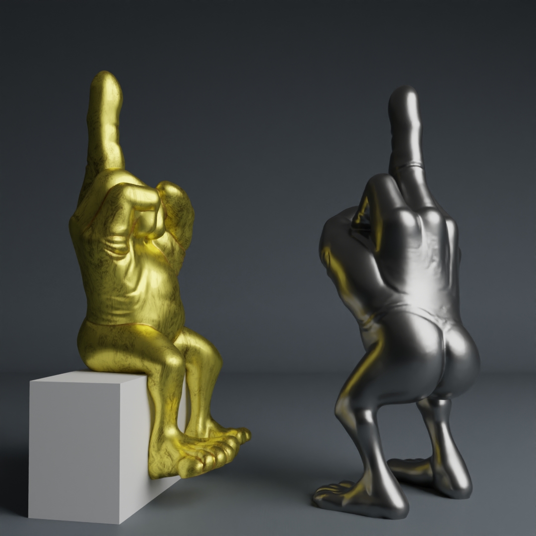 Sitting and walking middlefinger