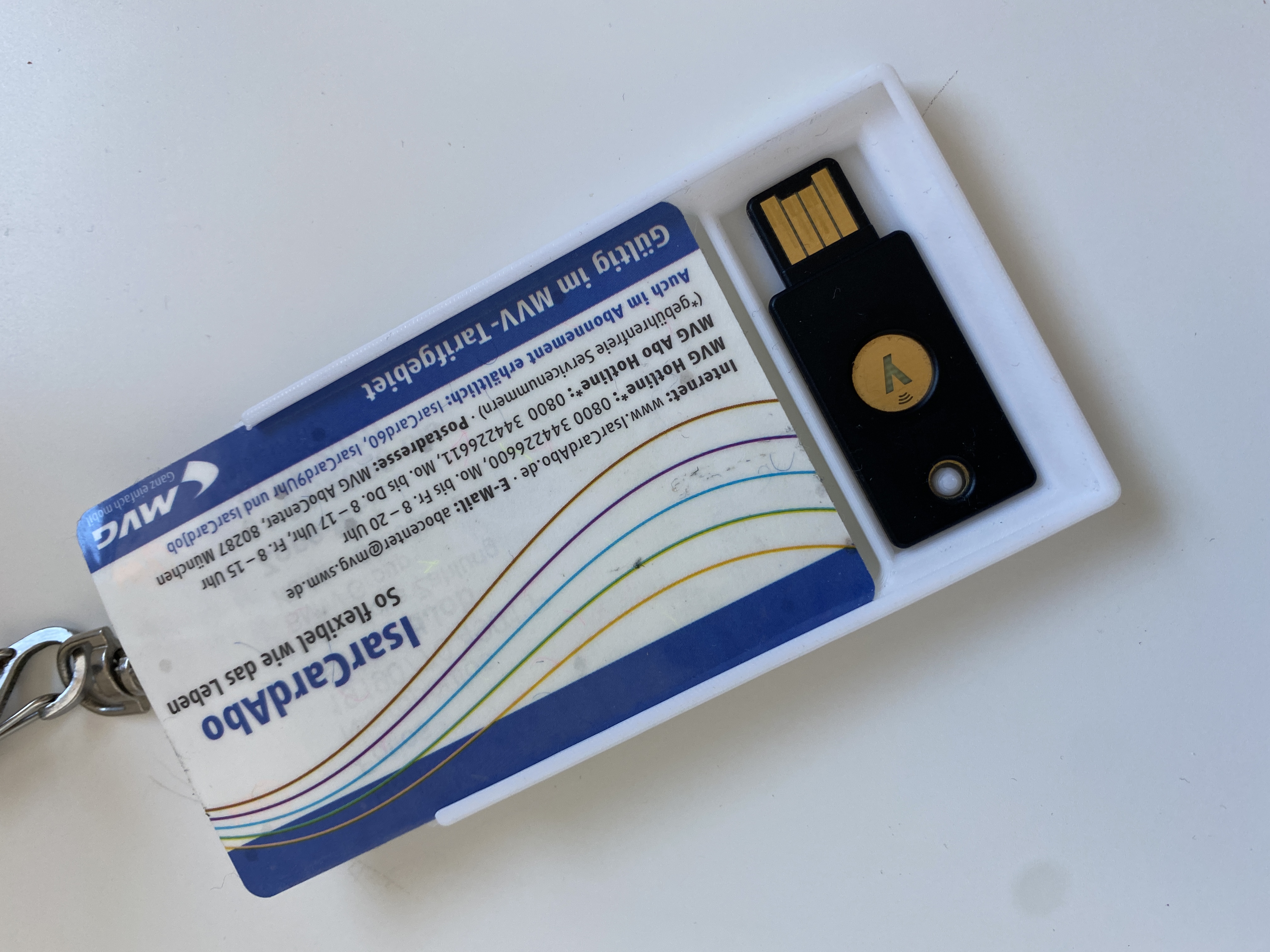 Badge holder with Yubikey (horizontal & vertical)