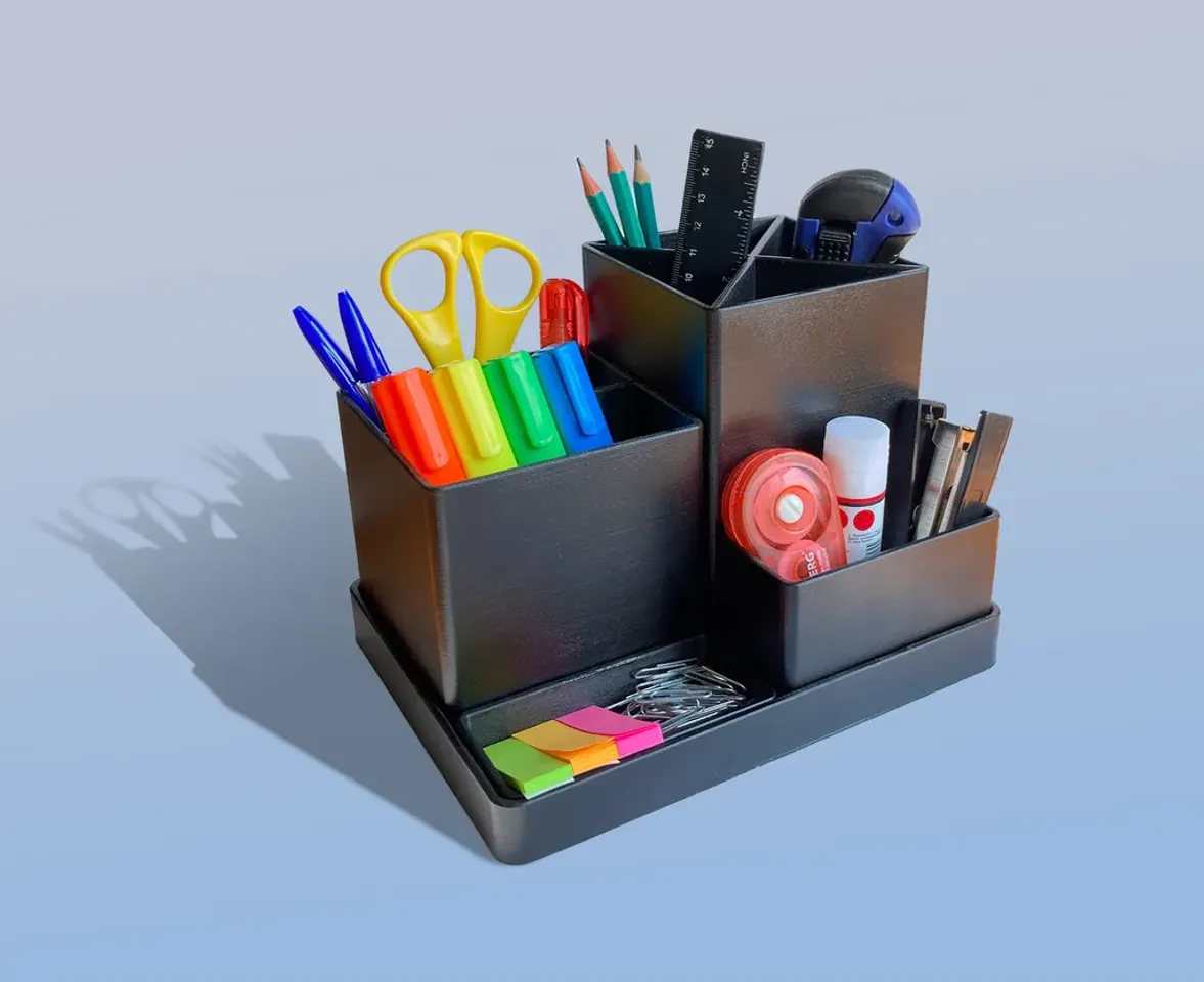 STL file Desk Organizer, Office Desk Accessories, 3d print