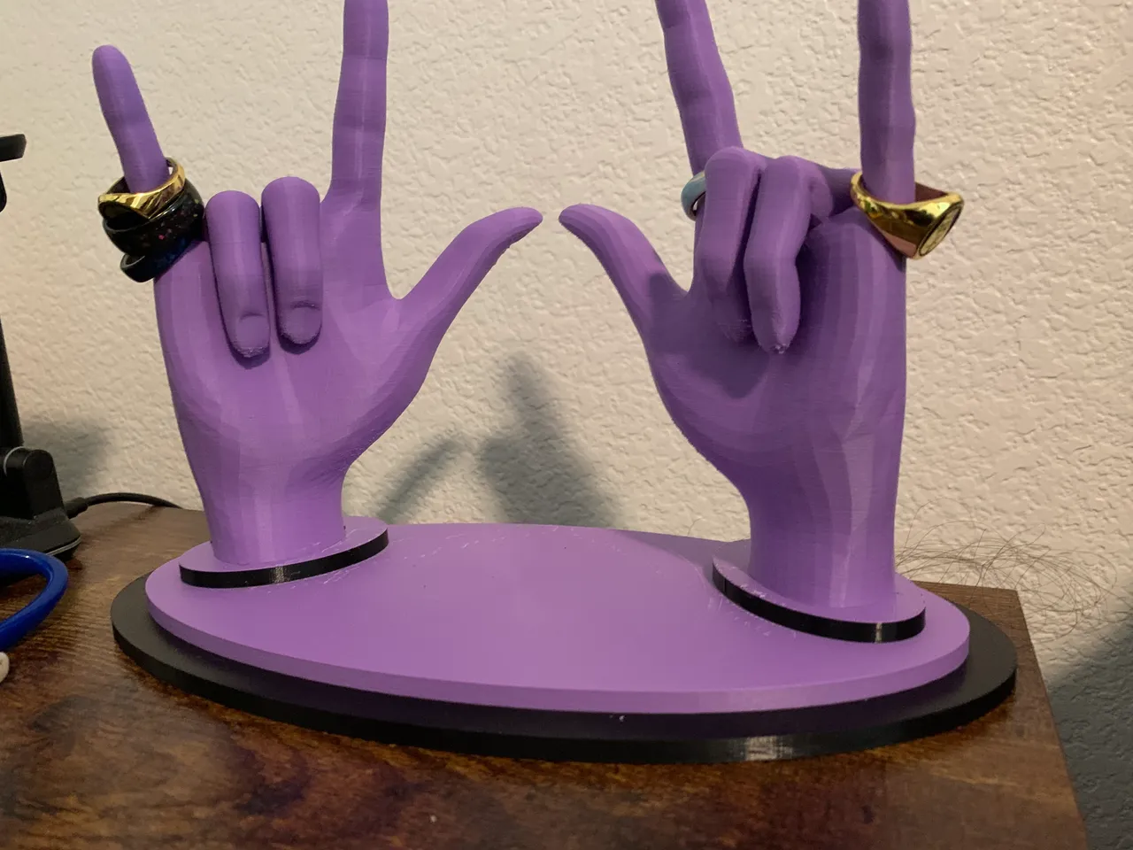 Custom ASL Name Tassel ASL I Love You Hand Keychain Purple