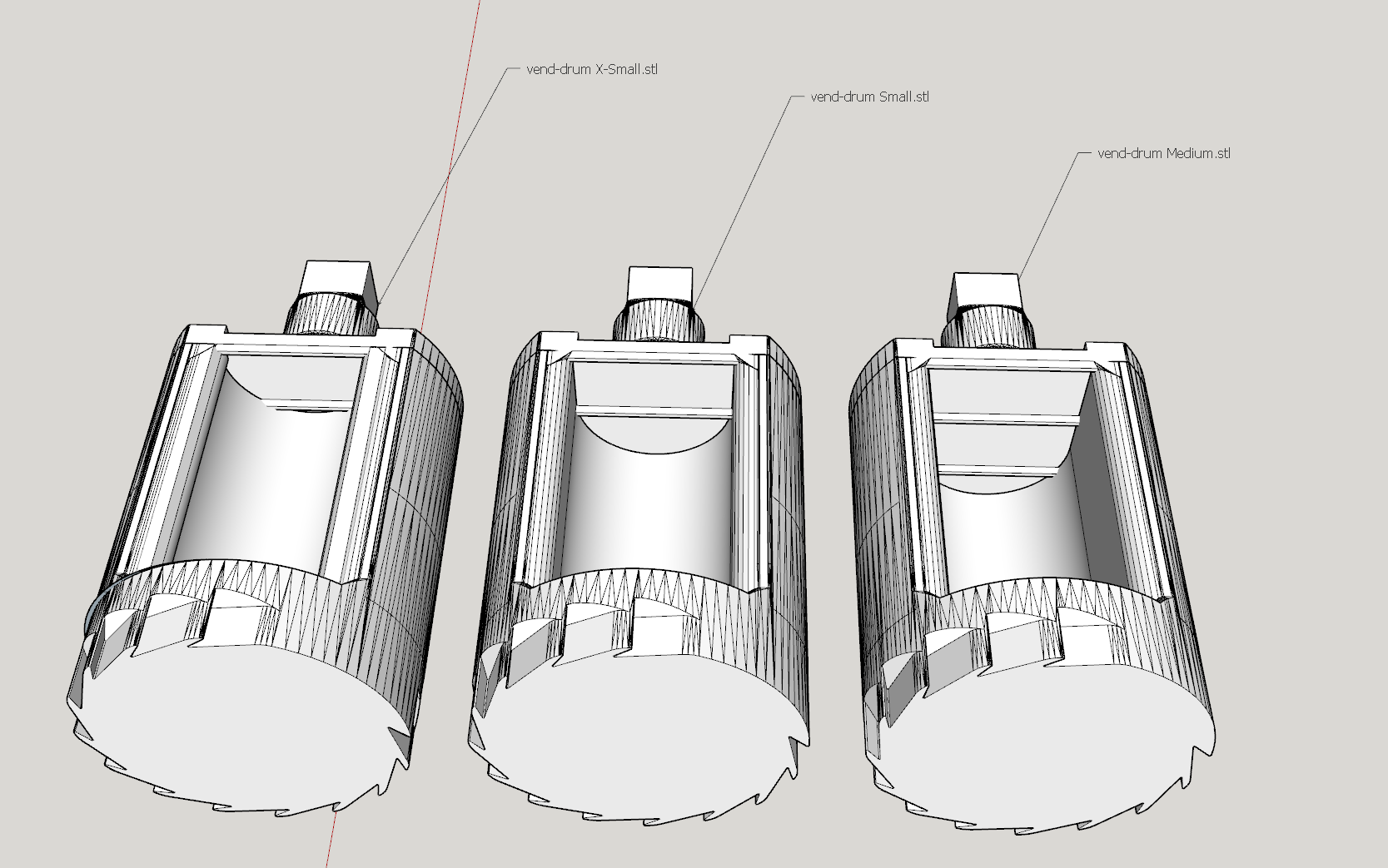 Multiple drum size for VEND - the totally printed candy dispenser