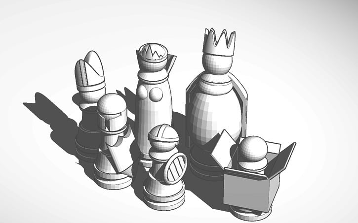 Miniatura 5 do modelo 3D Goofy Chess Set