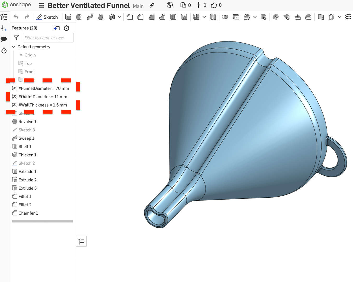BETTER VENTILATED FUNNEL - PARAMETRIC by Peter H | Download free STL ...