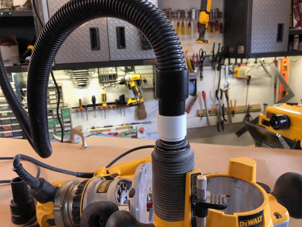 Dewalt router cheap dust collection adapter