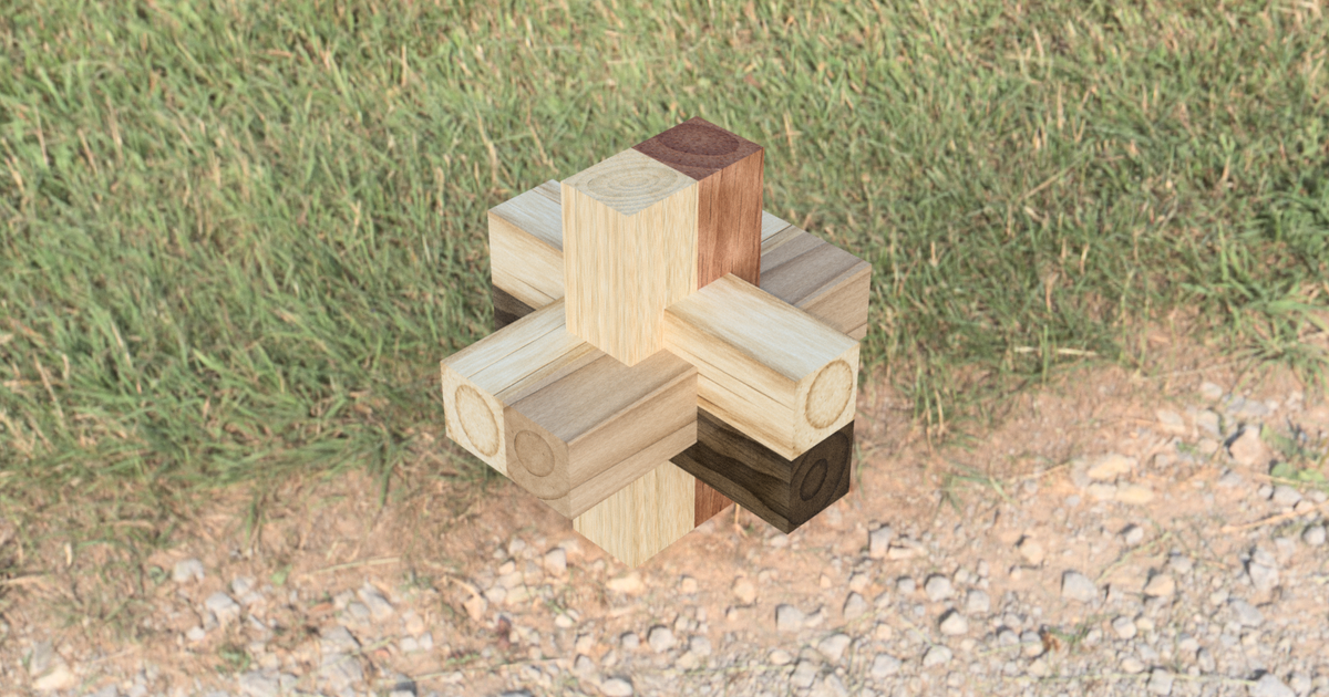 6-Piece Wooden Cross Puzzle -- Solution 