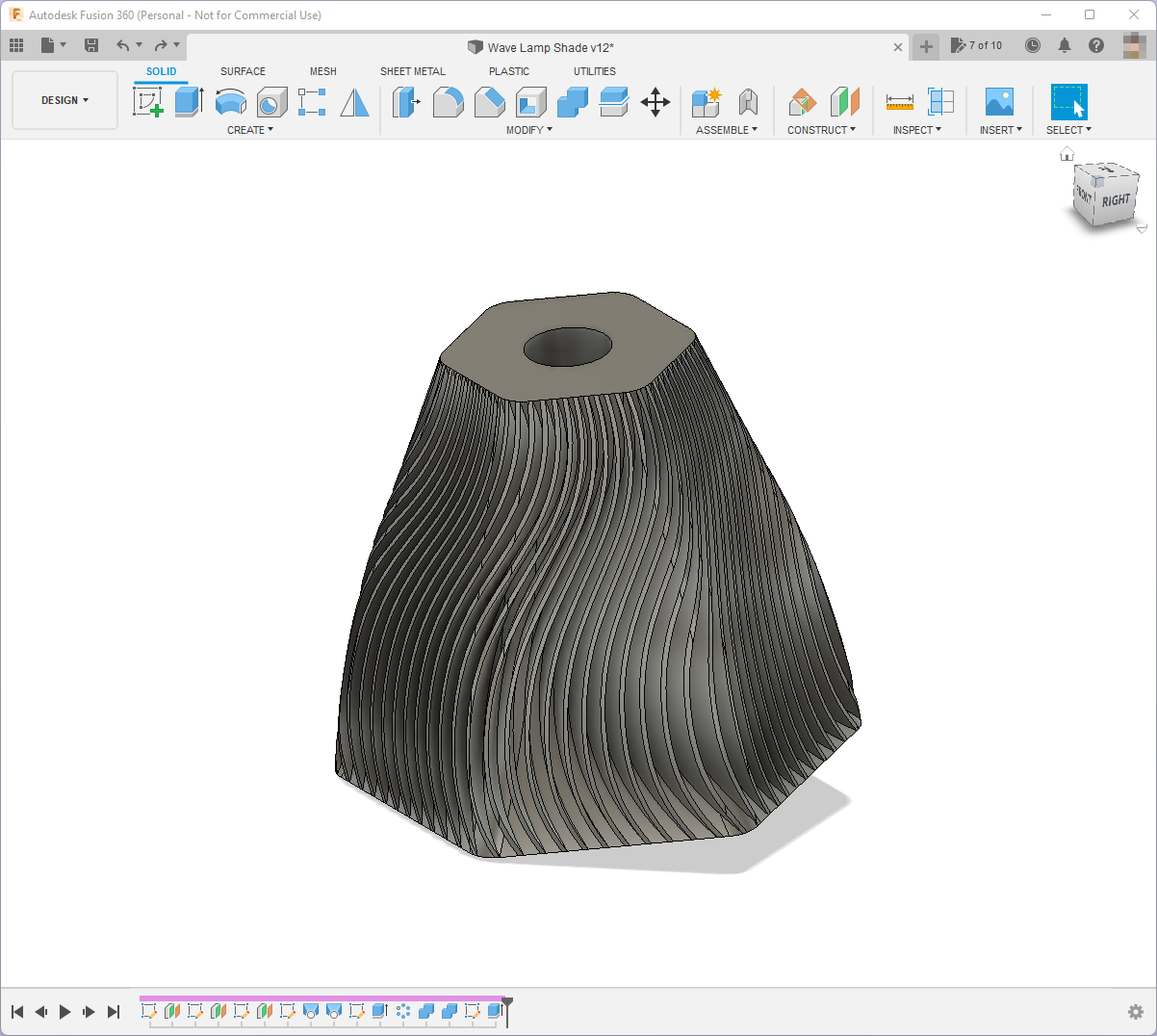 Miniatura 4 do modelo 3D Wave Lamp Shade