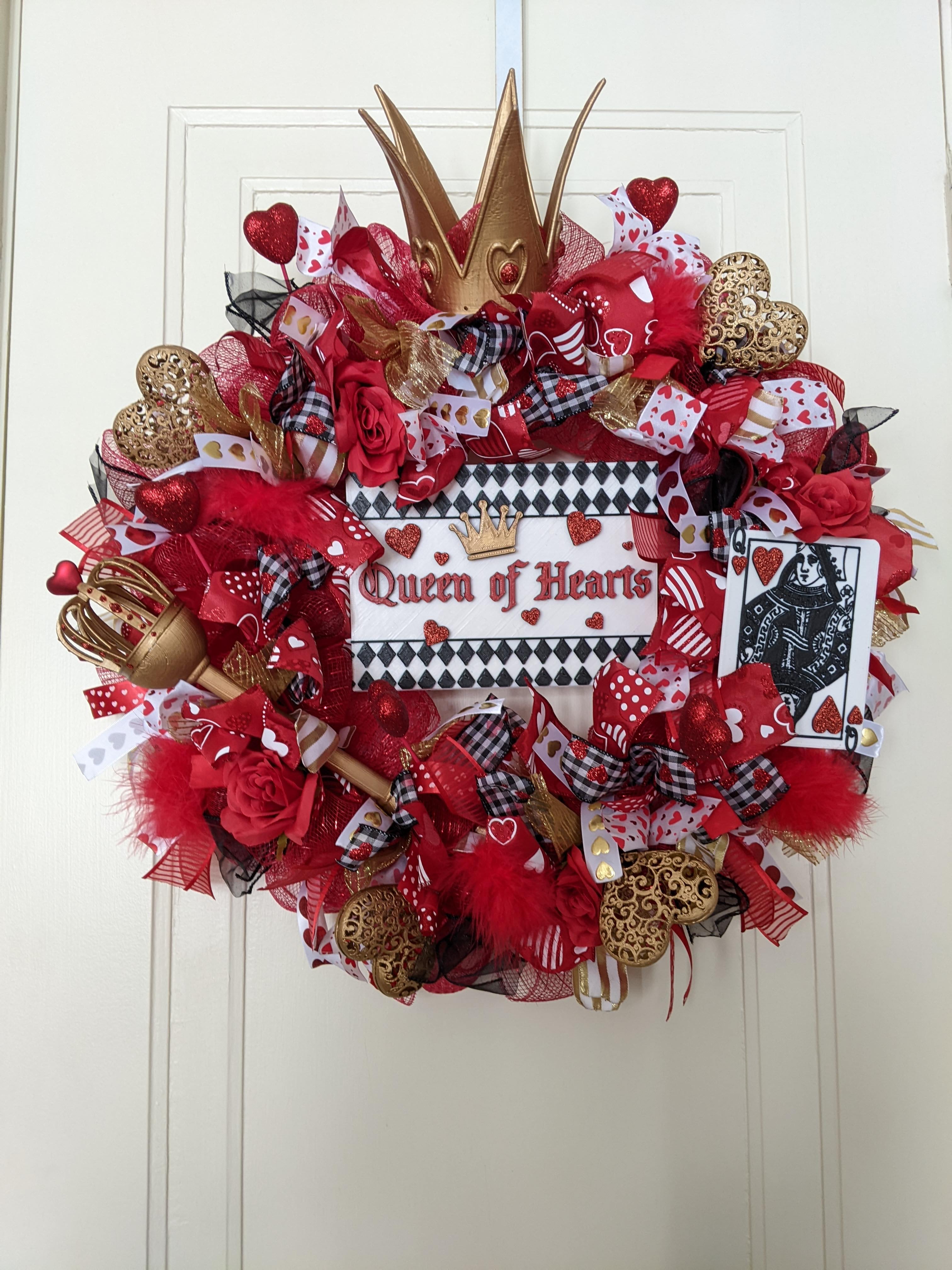 Queen of Hearts Door Wreath