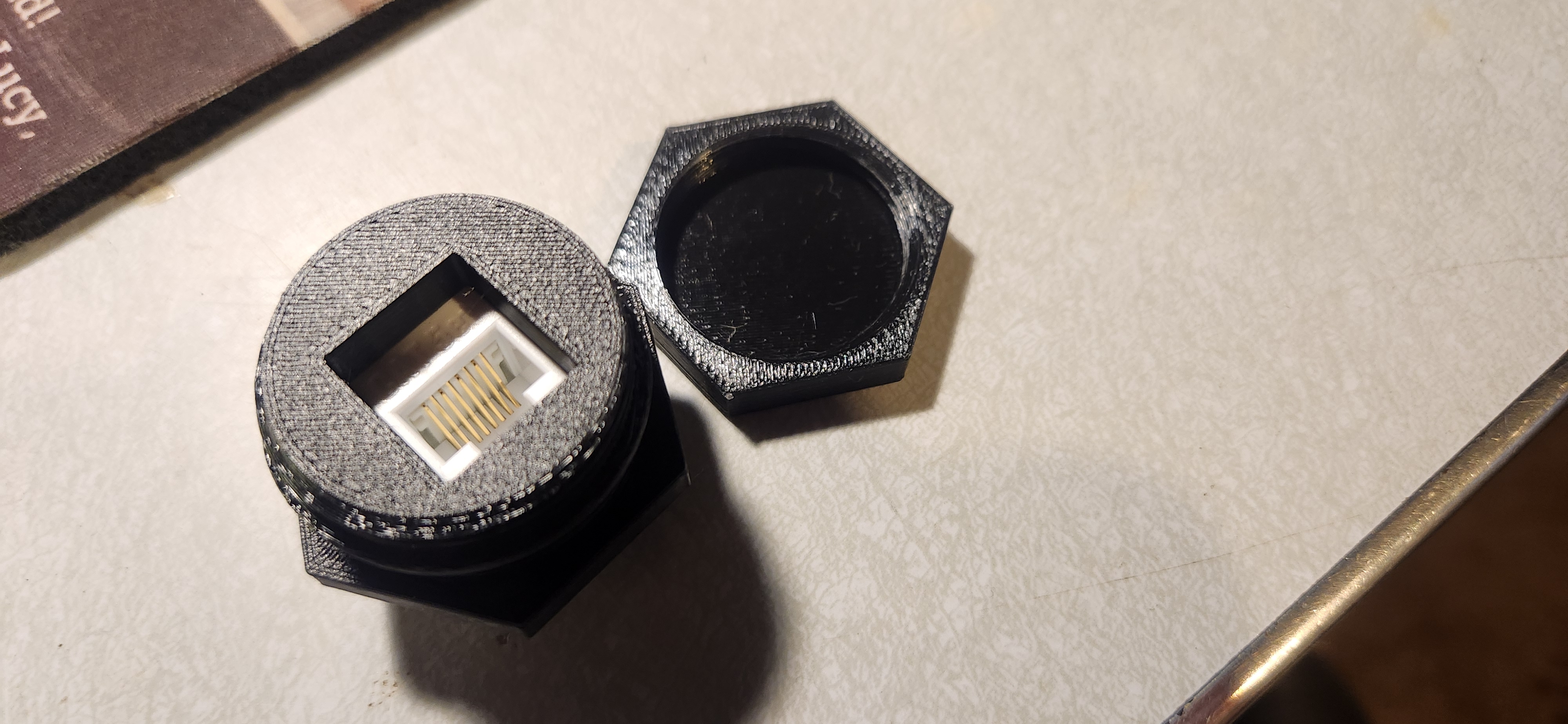 RJ45 insert (Keystone, Legrand) threaded weather resistance passthrough 3D model
