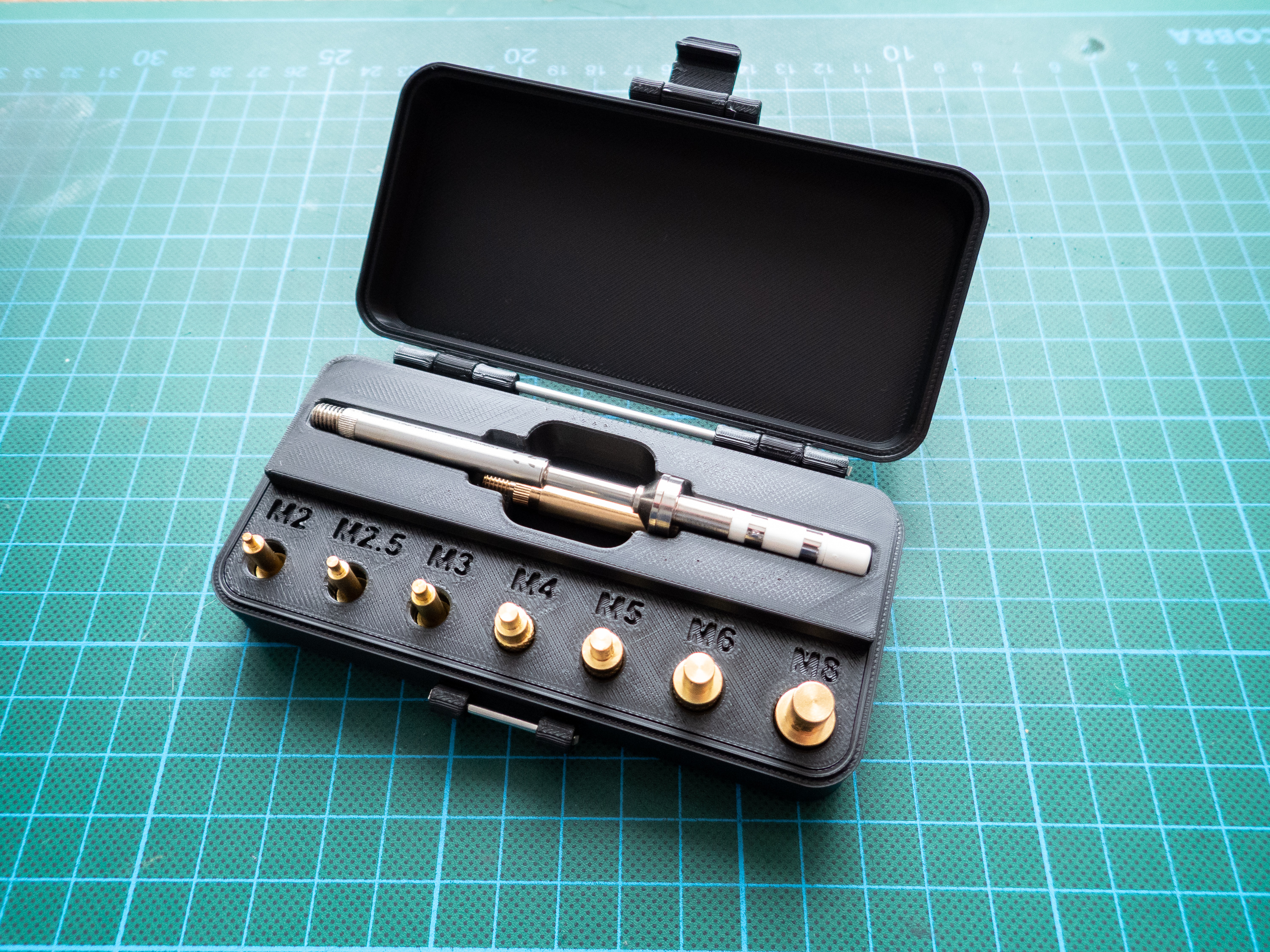 Box for Ruthex soldering iron heat-set insert accessories
