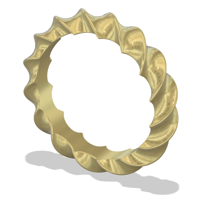 Miniatura 3 do modelo 3D Twist Ring - Customizable, Parametric