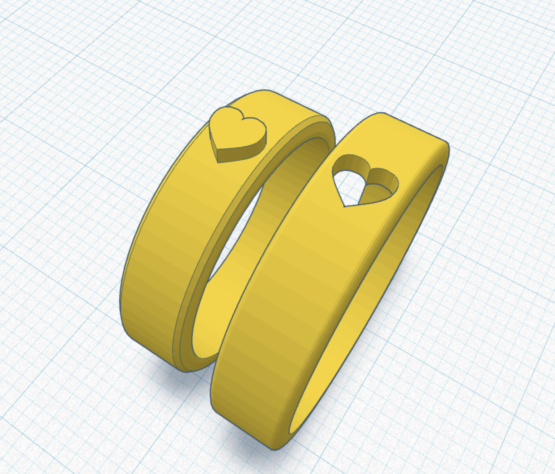 Rings for couples - Hearts v1