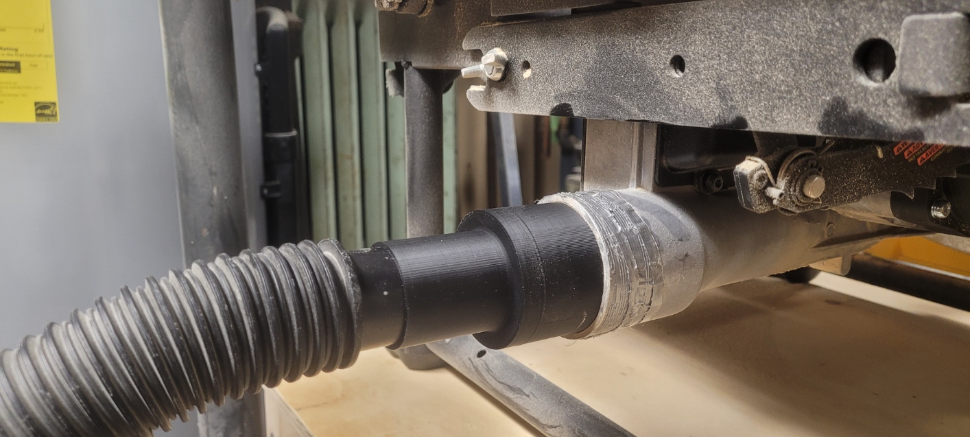 Dewalt dwe7485 Tablesaw dust port adapter for 1.5" hose vacuum (ShopVac)