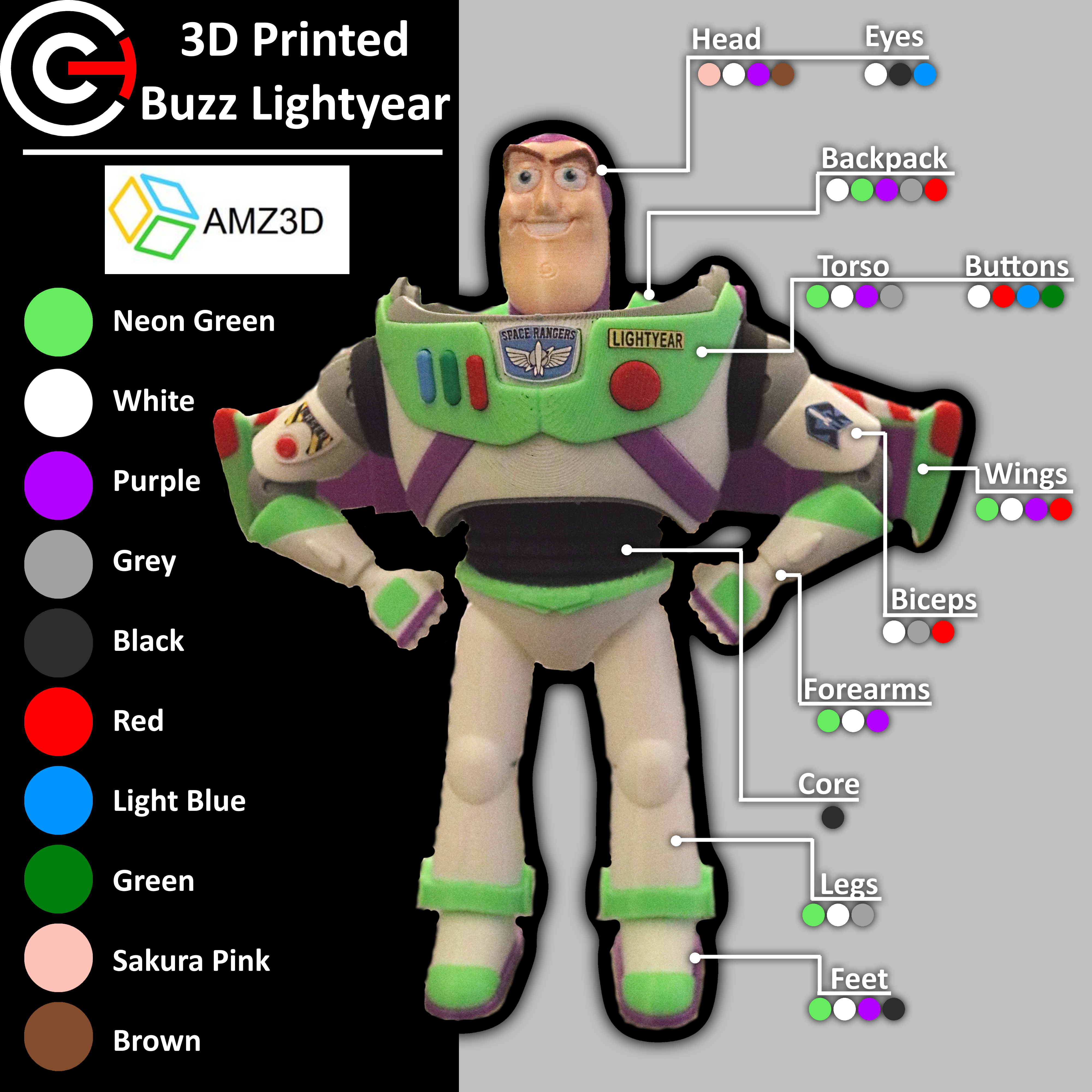 Miniatura 2 do modelo 3D Buzz Lightyear - Multi Color Print
