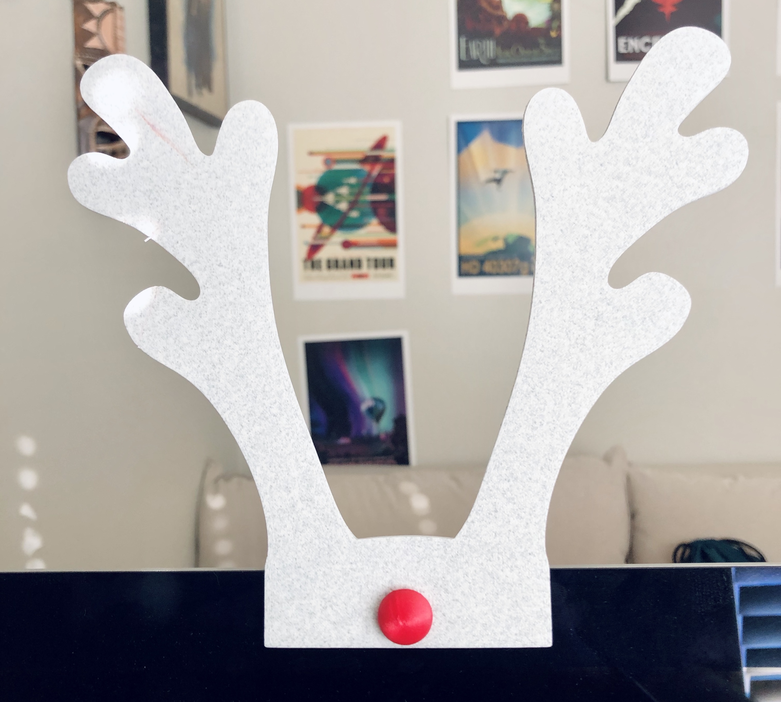Screen Antlers with Webcam Cover