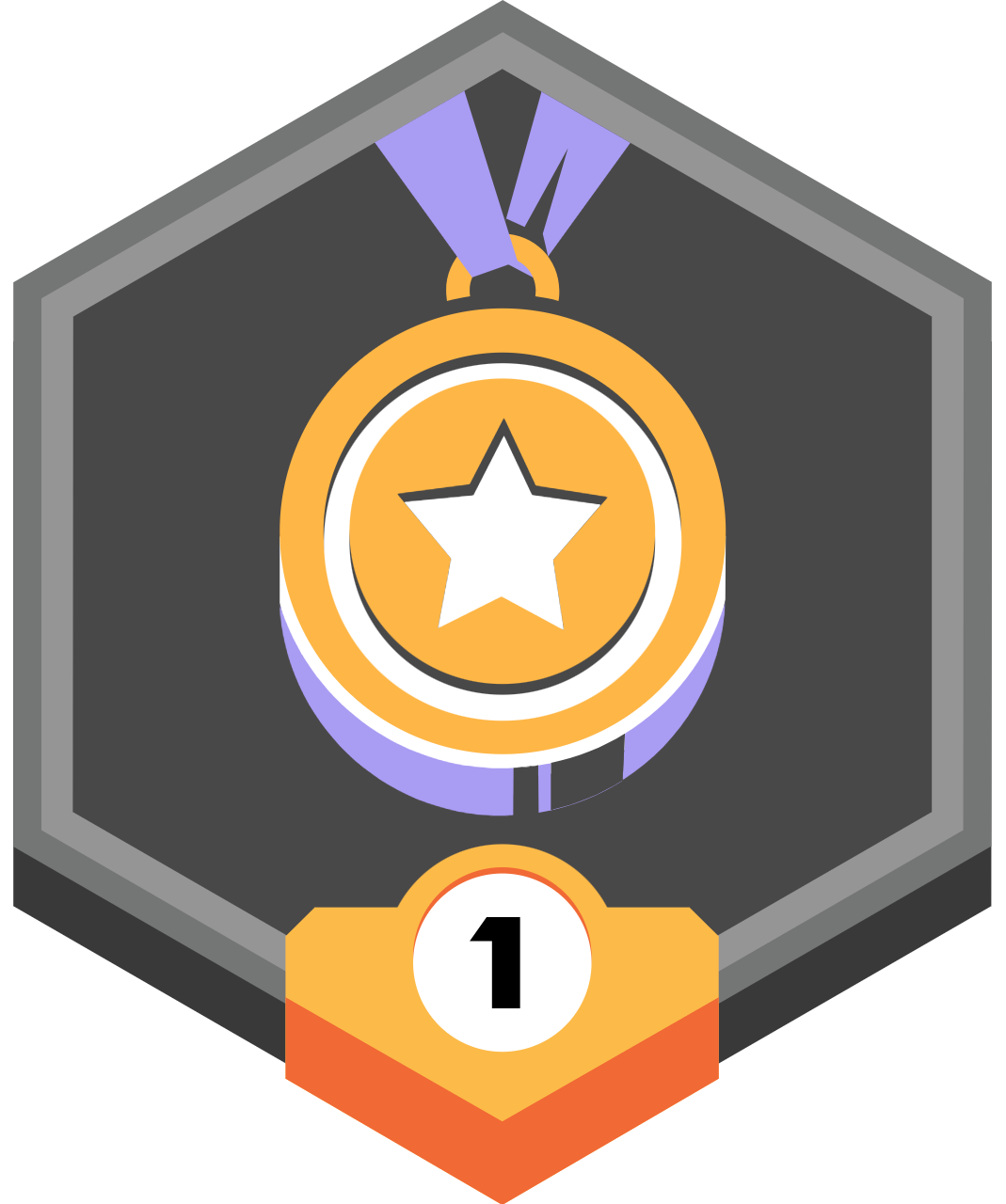 Prusa "Star of Design Level 1" Badge Keychain