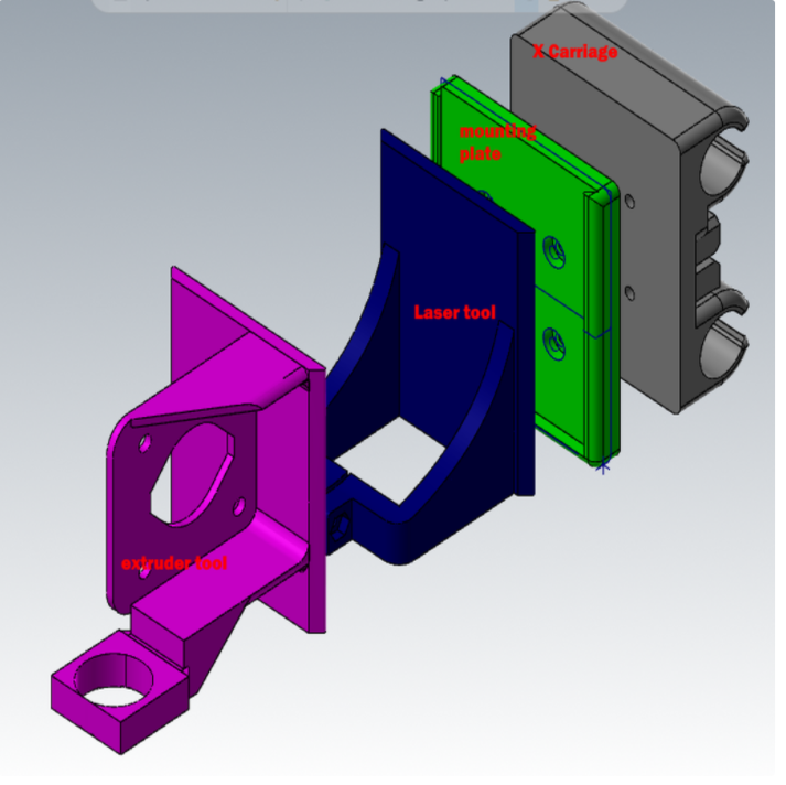 3d printer quick tool change - prusa i3 -ender - extruder and laser engraver direct drive convertion
