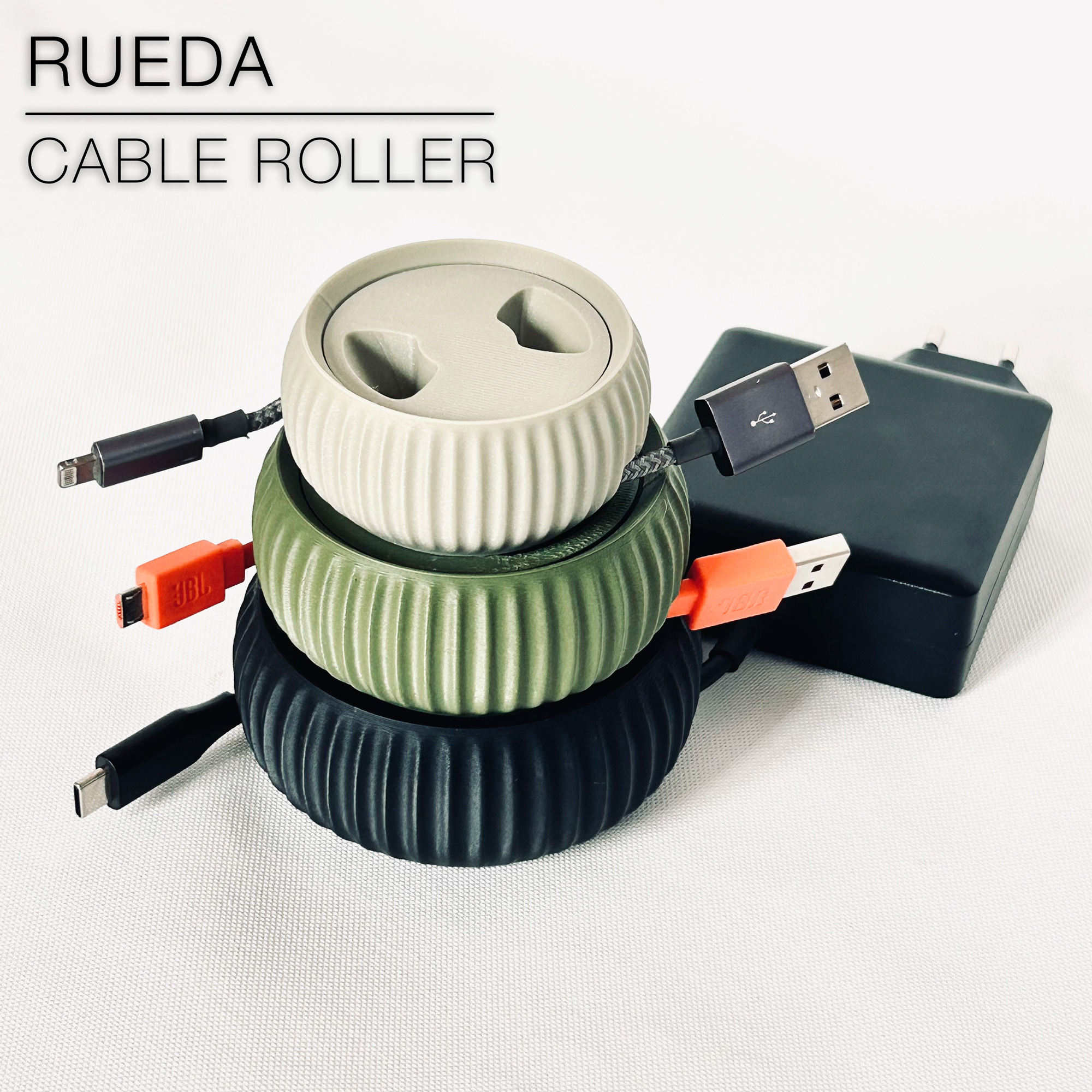 RUEDA | Cable Roller, print-in-place 3D model thumbnail