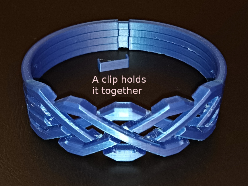 Miniatura 4 do modelo 3D Puzzle ring bracelet (parametric, OpenSCAD)