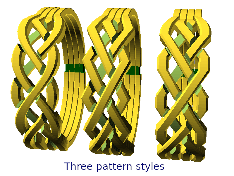 Miniatura 2 do modelo 3D Puzzle ring bracelet (parametric, OpenSCAD)