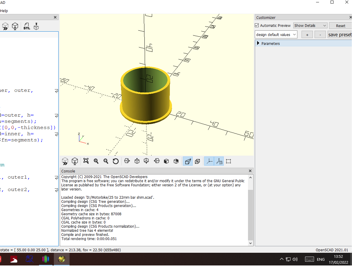Quick print handlebar shim by Bren Download free STL model