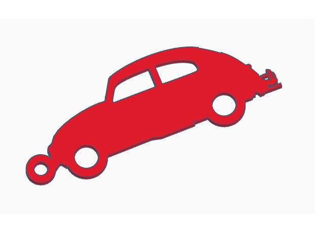 Miniatura 2 do modelo 3D vw beetle keyring