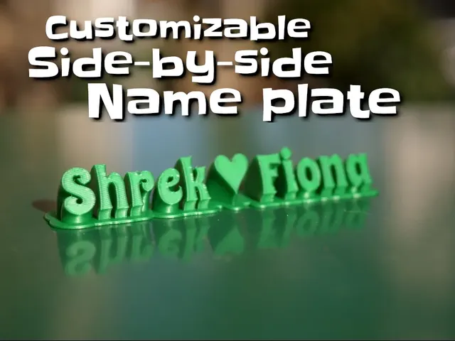 Sweeping side-by-side name plate