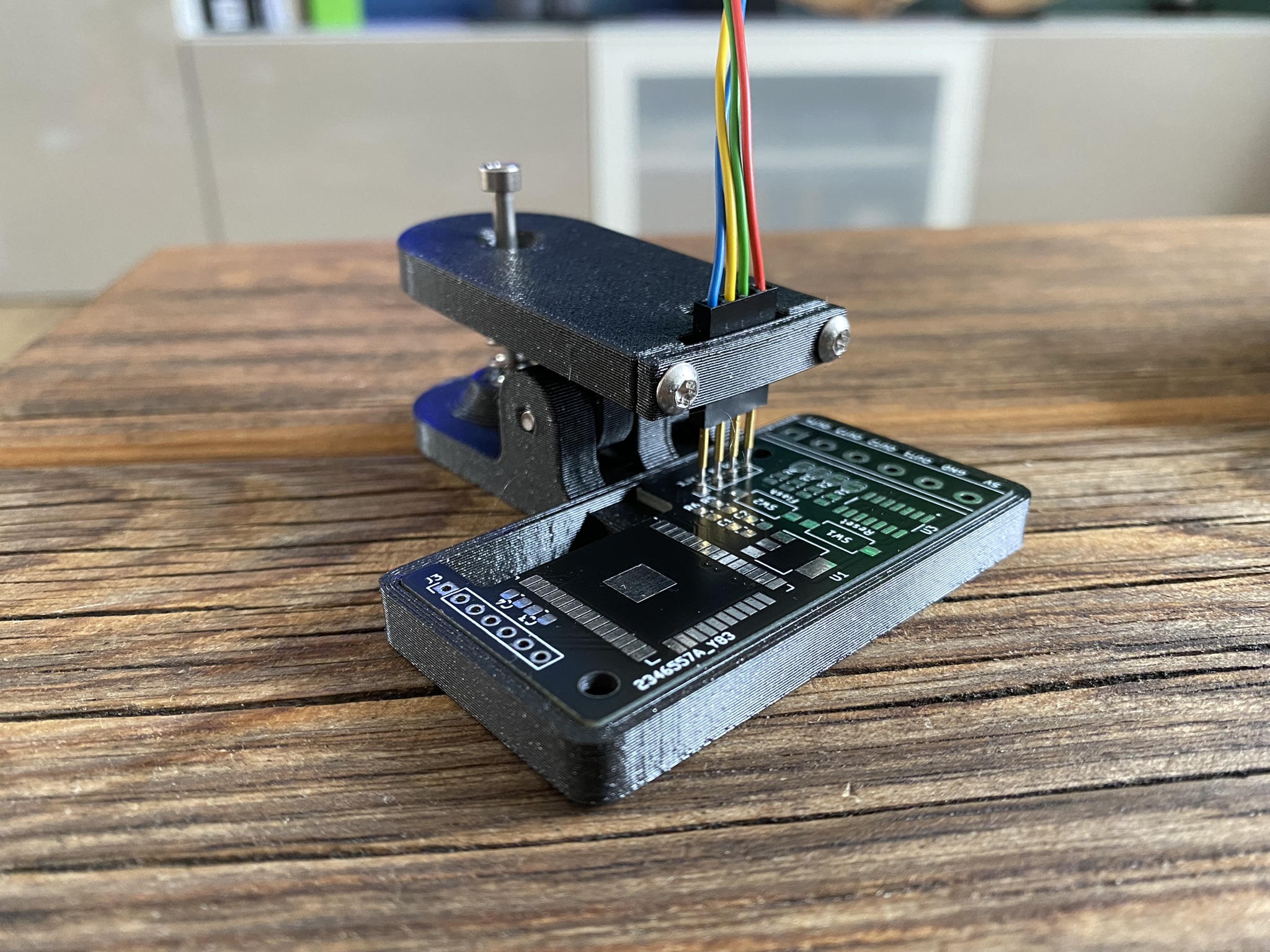 Flash adapter with pogo test pins for WLED ESP32 Controller