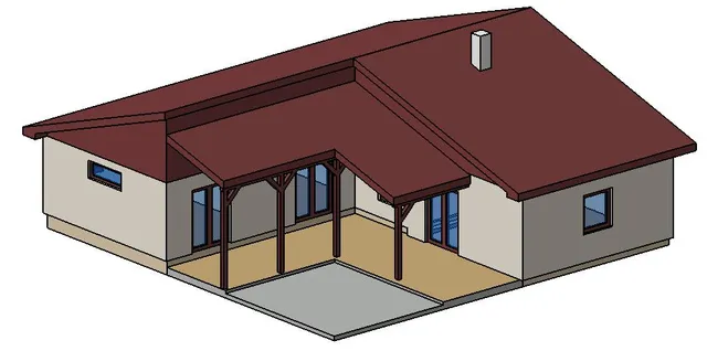 L-Shaped House with Terrace